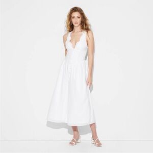 White Lace-Trimmed Dress